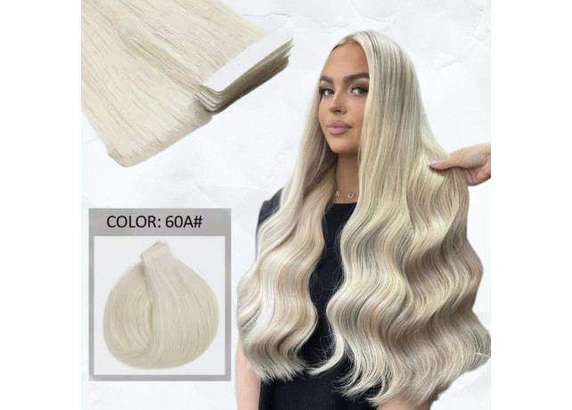 Extensii Invisible Tape #60A Blond Platinat